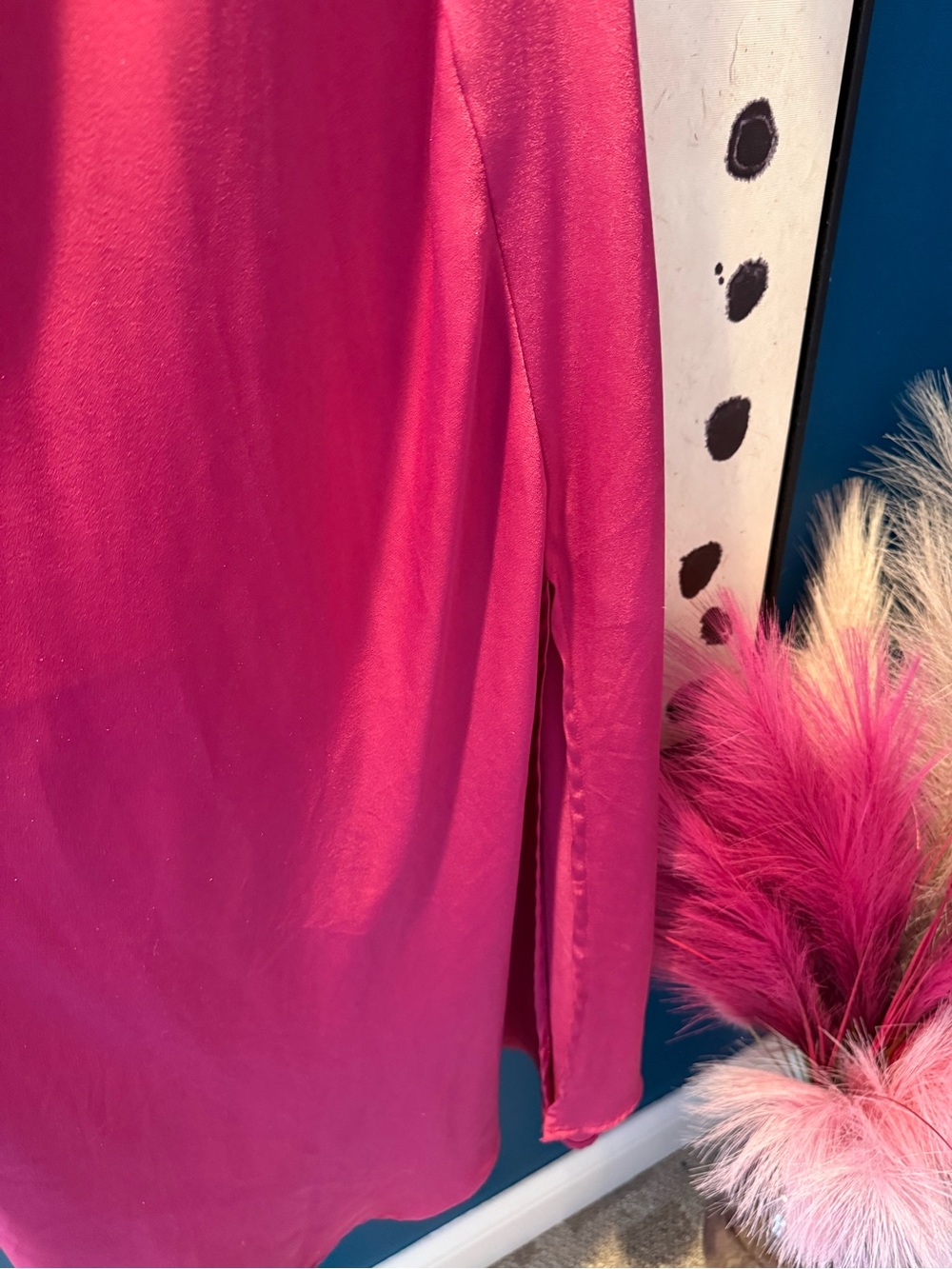 Fuchsia Ruffle-Sleeve Maxi Dress - Picture 2 of 8